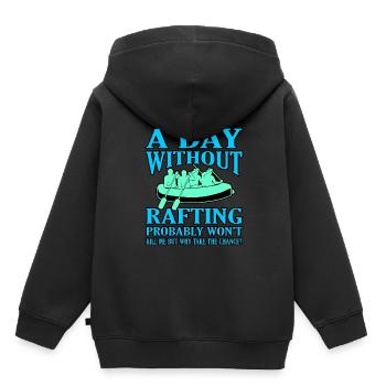 Rafting - Sweat Premium à capuche enfant bio - noir - Dos - AI Model Kid Male (0cm)
