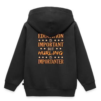 Hurling ausbildung - Kinder Premium Organic Hoodie - Schwarz - Hinten - AI Model Kid Male (0cm)