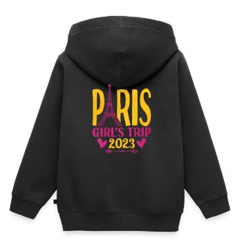 Excursion des filles à Paris 2023 - Sweat Premium à capuche enfant bio - noir - Dos - AI Model Kid Male (0cm)