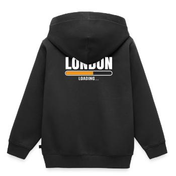Londres - Sweat Premium à capuche enfant bio - noir - Dos - AI Model Kid Male (0cm)