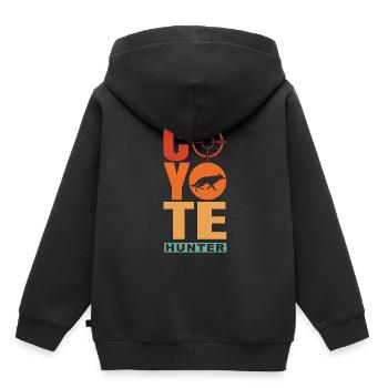 Coyote Hunting Coyote Jagen Geschenk - Kinder Premium Organic Hoodie - Schwarz - Hinten - AI Model Kid Male (0cm)