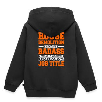 Haus Zerstörung Renovierung Geschenk - Kinder Premium Organic Hoodie - Schwarz - Hinten - AI Model Kid Male (0cm)