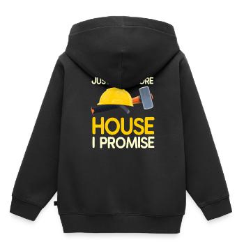 Haus Zerstörung Renovierung Geschenk - Kinder Premium Organic Hoodie - Schwarz - Hinten - AI Model Kid Male (0cm)