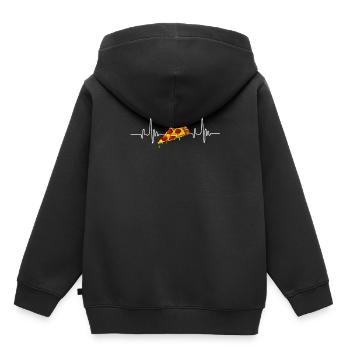 Pizza - Kinder Premium Organic Hoodie - Schwarz - Hinten - AI Model Kid Male (0cm)