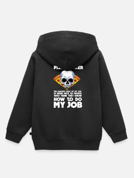 Pizza - Kinder Premium Organic Hoodie - Schwarz