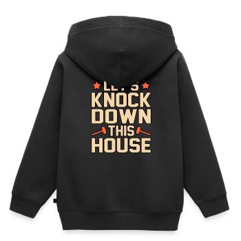 Haus Zerstörung Renovierung Geschenk - Kinder Premium Organic Hoodie - Schwarz - Hinten - AI Model Kid Male (0cm)