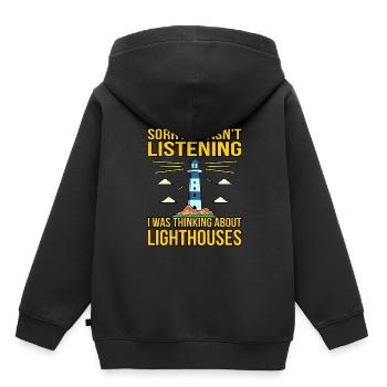 Phare - Sweat Premium à capuche enfant bio - noir - Dos - AI Model Kid Male (0cm)