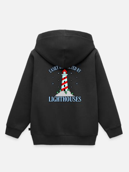 Leuchtturm - Kinder Premium Organic Hoodie - Schwarz