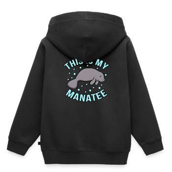 Seekuh - Kinder Premium Organic Hoodie - Schwarz - Hinten - AI Model Kid Male (0cm)