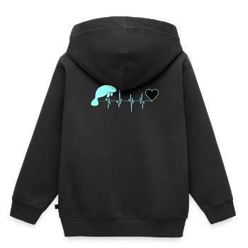 Seekuh - Kinder Premium Organic Hoodie - Schwarz - Hinten - AI Model Kid Male (0cm)