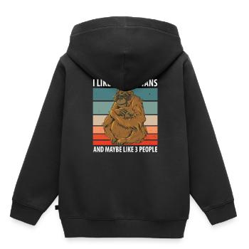 Orang-outan - Sweat Premium à capuche enfant bio - noir - Dos - AI Model Kid Male (0cm)