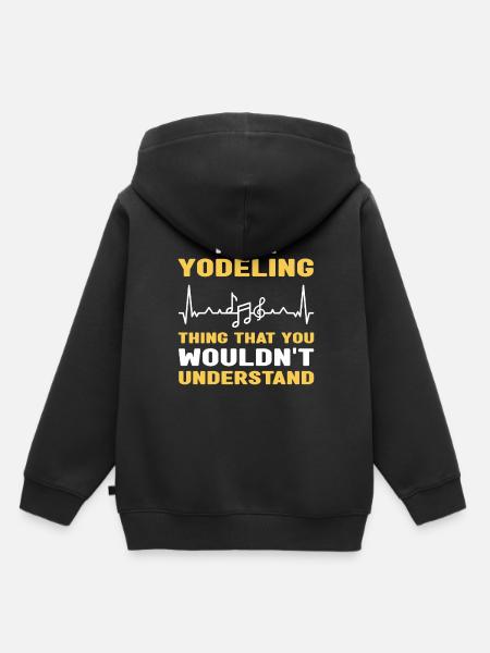 Jodeln - Kinder Premium Organic Hoodie - Schwarz