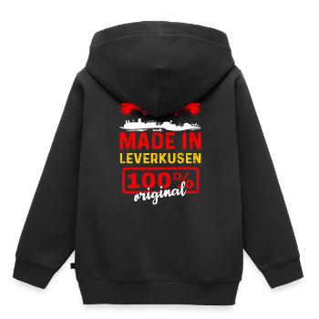 Leverkusen - Sweat Premium à capuche enfant bio - noir - Dos - AI Model Kid Male (0cm)