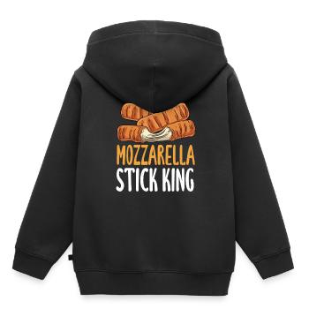 Mozzarella-Stick-König - Kinder Premium Organic Hoodie - Schwarz - Hinten - AI Model Kid Male (0cm)
