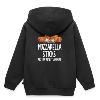 Mozzarella-Sticks sind mein Seelentier - Kinder Premium Organic Hoodie - Schwarz - Hinten - AI Model Kid Male (0cm)
