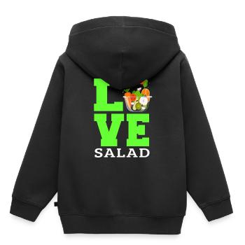 Salade d’amour - Sweat Premium à capuche enfant bio - noir - Dos - AI Model Kid Male (0cm)