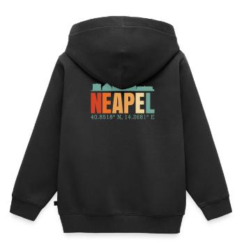 Naples Italie Skyline - Sweat Premium à capuche enfant bio - noir - Dos - AI Model Kid Male (0cm)