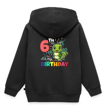 Chenille - Sweat Premium à capuche enfant bio - noir - Dos - AI Model Kid Male (0cm)
