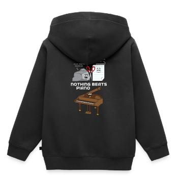 Klavier - Kinder Premium Organic Hoodie - Schwarz - Hinten - AI Model Kid Male (0cm)