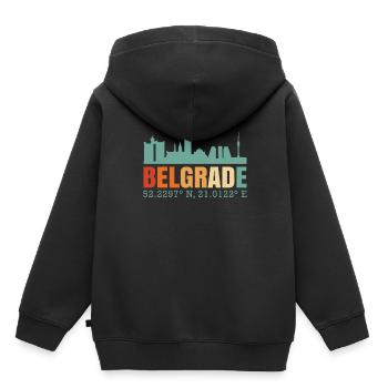 Belgrad Serbien Skyline - Kinder Premium Organic Hoodie - Schwarz - Hinten - AI Model Kid Male (0cm)