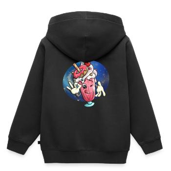 Milkshake Boisson au lait Cadeau au lait - Sweat Premium à capuche enfant bio - noir - Dos - AI Model Kid Male (0cm)