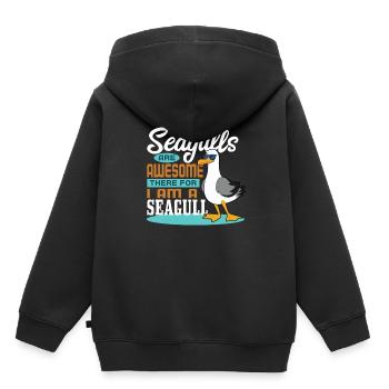 Mouette - Sweat Premium à capuche enfant bio - noir - Dos - AI Model Kid Male (0cm)