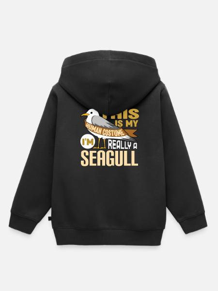 Mouette - Sweat Premium à capuche enfant bio - noir
