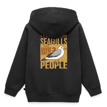 Mouette - Sweat Premium à capuche enfant bio - noir - Dos - AI Model Kid Male (0cm)