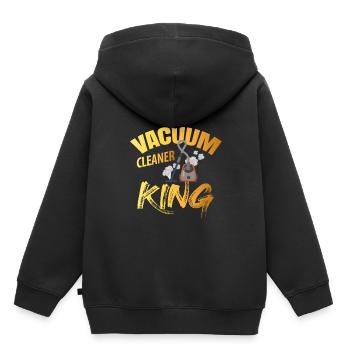 Aspirateur roi - Sweat Premium à capuche enfant bio - noir - Dos - AI Model Kid Male (0cm)
