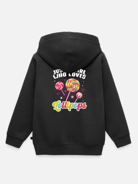 Lutscher Süßigkeiten Geschenk - Kinder Premium Organic Hoodie - Schwarz