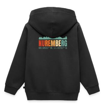 Nuremberg Skyline - Kids Premium Organic Hoodie - black - Back - AI Model Kid Male (0cm)