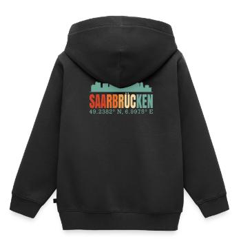 Saarbrücken Skyline - Kinder Premium Organic Hoodie - Schwarz - Hinten - AI Model Kid Male (0cm)