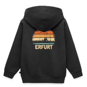 Erfurt - Kinder Premium Organic Hoodie - Schwarz - Hinten - AI Model Kid Male (0cm)
