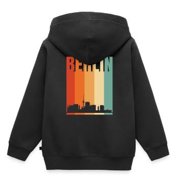 Berlin - Sweat Premium à capuche enfant bio - noir - Dos - AI Model Kid Male (0cm)