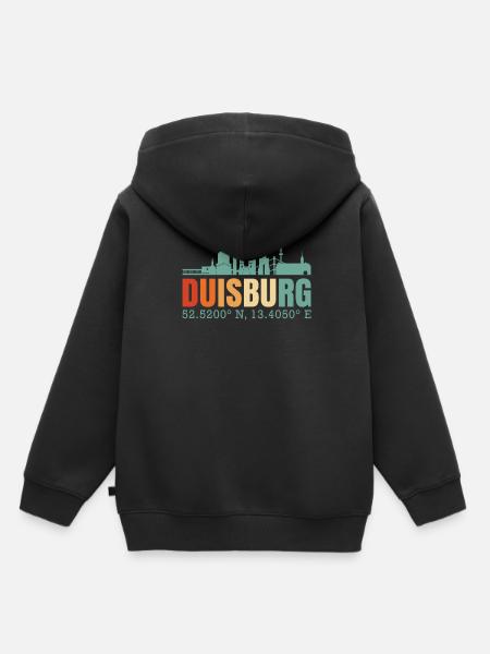 Duisburg - Kinder Premium Organic Hoodie - Schwarz