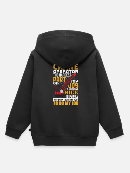 Kranführer Kran Geschenk - Kinder Premium Organic Hoodie - Schwarz
