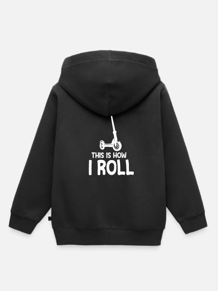 Scooter Roller Tretroller Geschenk - Kinder Premium Organic Hoodie - Schwarz