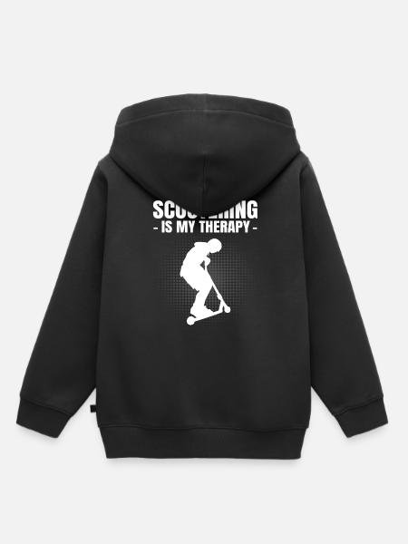 Scooter Roller Tretroller Geschenk - Kinder Premium Organic Hoodie - Schwarz