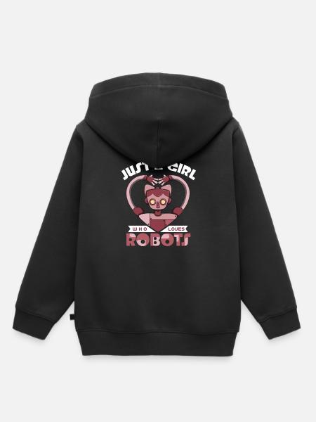 Roboter - Kinder Premium Organic Hoodie - Schwarz