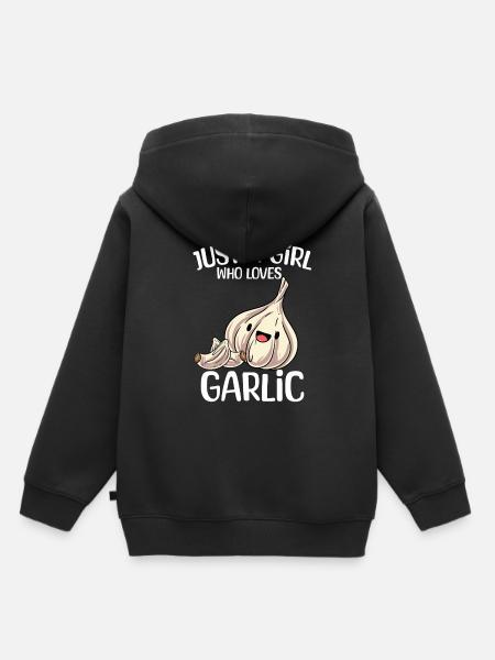 Knoblauch Knoblauchbrot Geschenk - Kinder Premium Organic Hoodie - Schwarz
