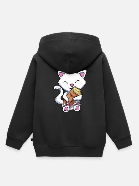 Knoblauch Knoblauchbrot Geschenk - Kinder Premium Organic Hoodie - Schwarz