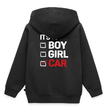Auto - Kinder Premium Organic Hoodie - Schwarz - Hinten - AI Model Kid Male (0cm)
