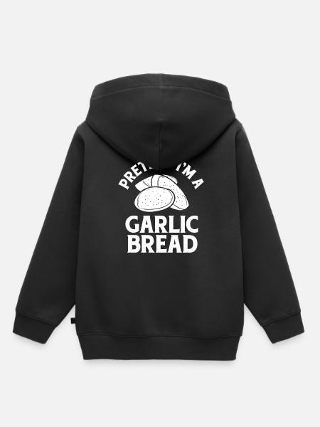 Knoblauch Knoblauchbrot Essen Geschenk - Kinder Premium Organic Hoodie - Schwarz