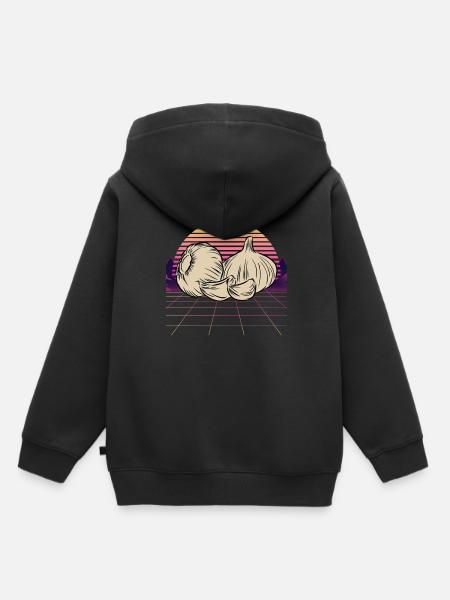Knoblauch Knoblauchbrot Essen Geschenk - Kinder Premium Organic Hoodie - Schwarz