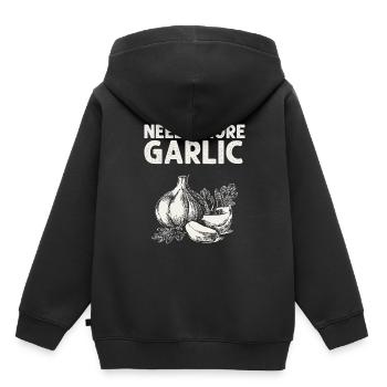 Ail Ail Pain Pain Cadeau alimentaire - Sweat Premium à capuche enfant bio - noir - Dos - AI Model Kid Male (0cm)