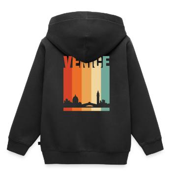 Venise - Sweat Premium à capuche enfant bio - noir - Dos - AI Model Kid Male (0cm)