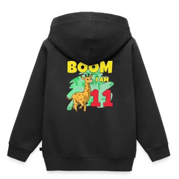 11th birthday giraffe - Kids Premium Organic Hoodie - black - Back - AI Model Kid Male (0cm)