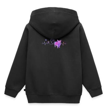 Corgi gallois - Sweat Premium à capuche enfant bio - noir - Dos - AI Model Kid Male (0cm)
