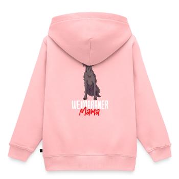 Weimaraner - Kinder Premium Organic Hoodie - Rosa - Hinten - AI Model Kid Female (0cm)