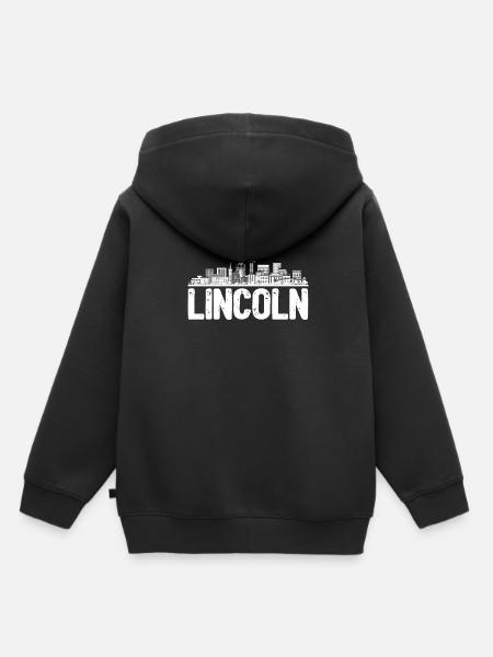 Lincoln Skyline - Kinder Premium Organic Hoodie - Schwarz